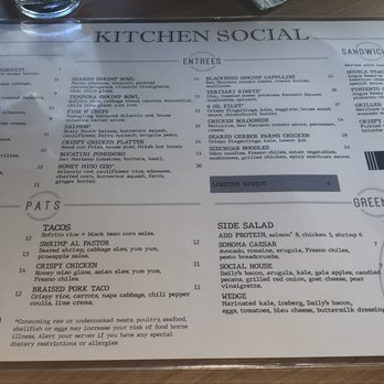 Kitchen Social - Menu - New American Near Me - Dublin, Ohio