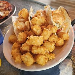 Shipwreck Bay - Shrimp Tacos with Tater Tots