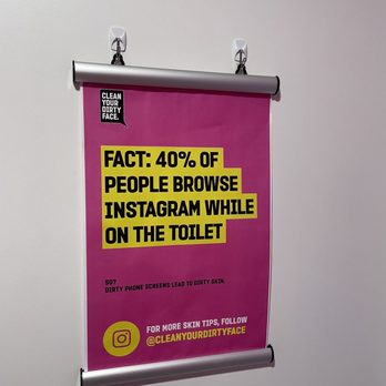 Clean Your Dirty Face - Fun fact posted in bathroom. - Skin Care Near Me - Sandy Springs, Georgia Clean Your Dirty Face - Fun fact posted in bathroom. - Skin Care Near Me - Sandy Springs, Georgia