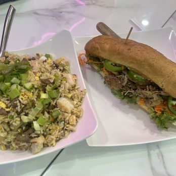 Wok It Out - Combination fried rice and chicken Bahn mi - Pan Asian Near Me - Houston, Texas