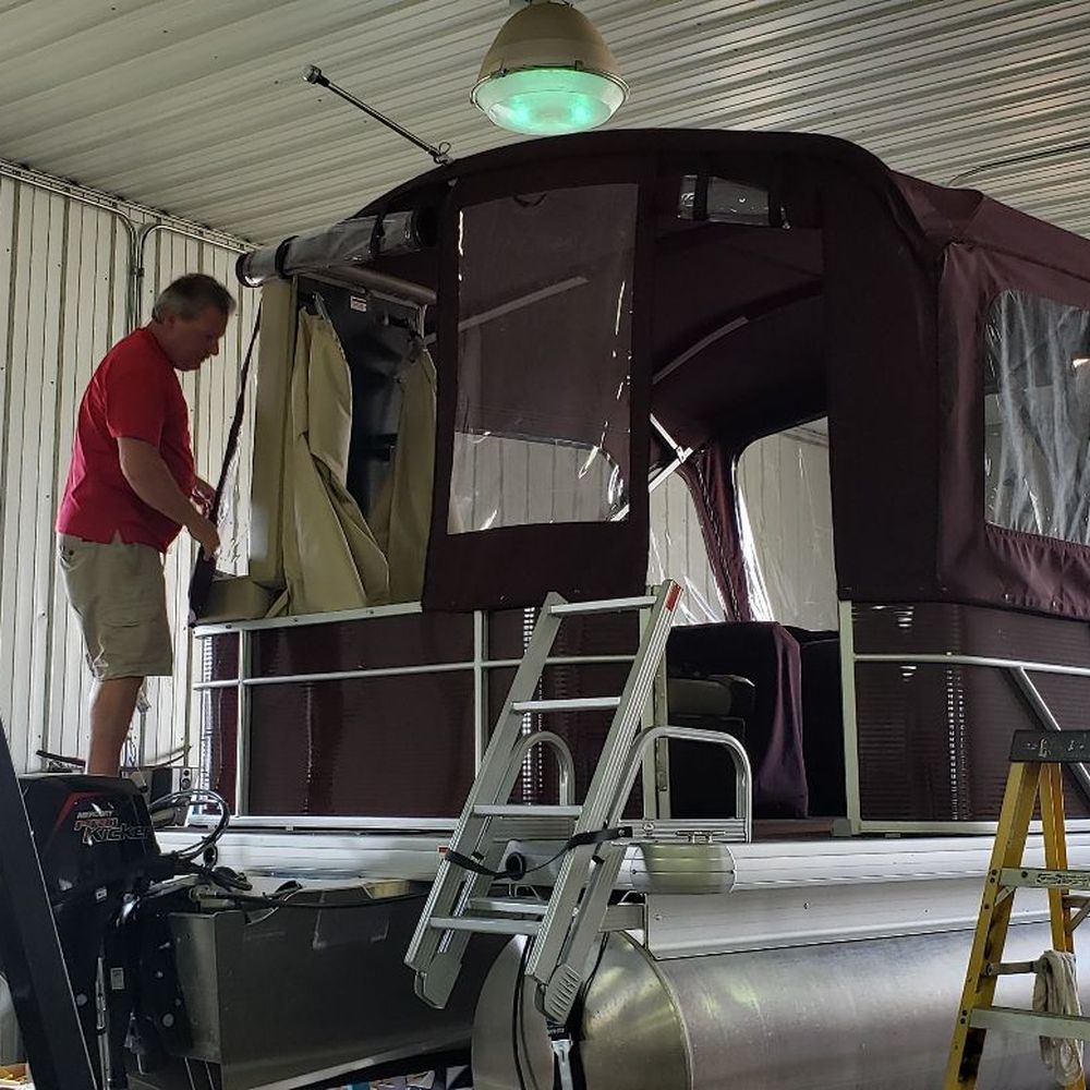 Smitty's Indy Marine - 2019 Sweetwater being upgraded with a Half enclosure - Boat Repair Near Me - Indianapolis, Indiana Smitty's Indy Marine - 2019 Sweetwater being upgraded with a Half enclosure - Boat Repair Near Me - Indianapolis, Indiana