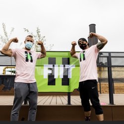 The FIIT Co - Founders of The FIIT Co flexin on the BCF workout fundraiser