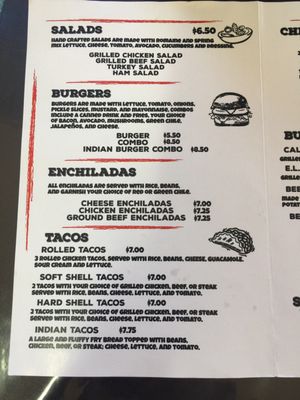 Menu photo 2 E. L. A. Mescalero, NM