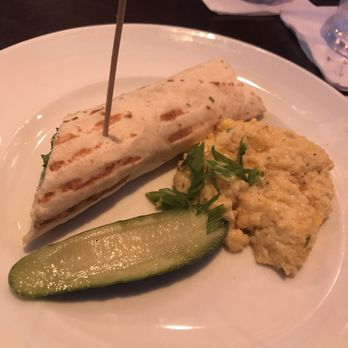 Marlow's Tavern - Chicken Fried Chicken Salad wrap (split) and jalapeño cheese grits - the grits were awesome! - New American Near Me - Orlando, Florida