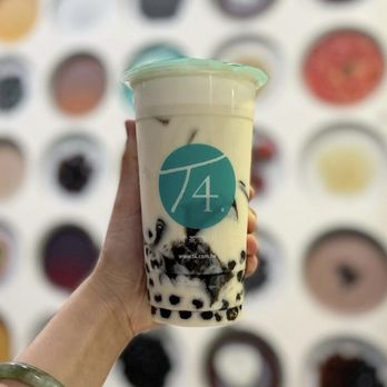 T4 - Green Tea topped with Cream + boba and grass jelly - Tea Rooms Near Me - San Leandro, California T4 - Green Tea topped with Cream + boba and grass jelly - Tea Rooms Near Me - San Leandro, California