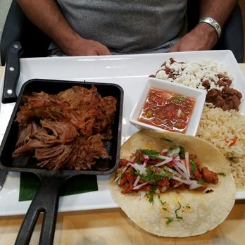 Mesa Mercado - Carnitas plate with one of my tacos al pastor. We shared - Mexican Near Me - Carmichael, California Mesa Mercado - Carnitas plate with one of my tacos al pastor. We shared - Mexican Near Me - Carmichael, California