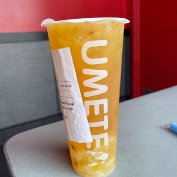 Ume Tea - Passion Fruit Green Tea w/ Crystal Boba and Lychee. - Bubble Tea Near Me - Los Angeles, California