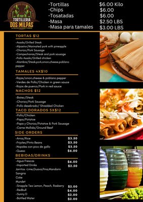 Menu photo 2 Tortilleria Dos Milpas Wilmington, DE
