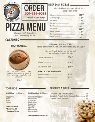 Menu photo 1 Ziggy’s Take And Bake pizza Valley Springs, CA Menu photo 1 Ziggy’s Take And Bake pizza Valley Springs, CA