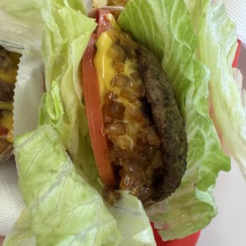 In-N-Out Burger - High protein-three by one protein style with grilled onions - Burgers Near Me - Fullerton, California In-N-Out Burger - High protein-three by one protein style with grilled onions - Burgers Near Me - Fullerton, California