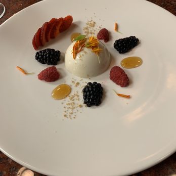 The Marc Restaurant - Dessert. Vanilla bean panna cotta with berries. Perfect end to the evening. - New American Near Me - Walla Walla, Washington The Marc Restaurant - Dessert. Vanilla bean panna cotta with berries. Perfect end to the evening. - New American Near Me - Walla Walla, Washington