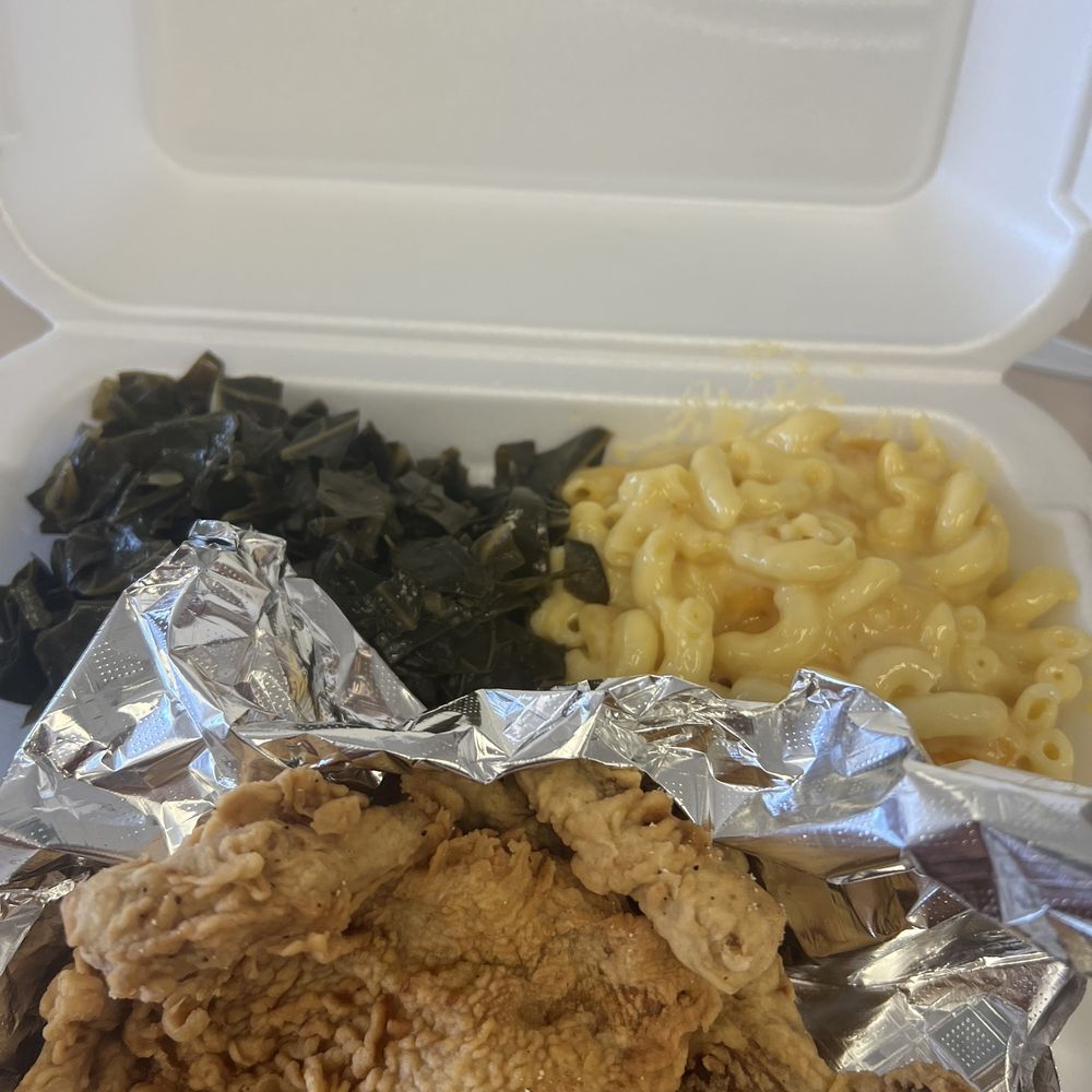 Mr A Ok's Kitchen - Fried pork chop, greens and Mac & cheese - Soul Food Near Me - San Antonio, Texas
