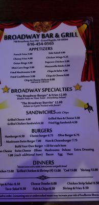 Menu photo 4 Broadway Bar Grand Rapids, MI