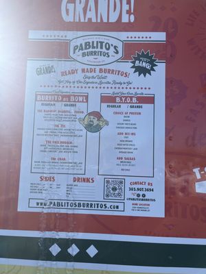 Menu photo 2 Pablito's Burritos Lakewood, CO Menu photo 2 Pablito's Burritos Lakewood, CO