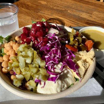 SAJJ Mediterranean - Chicken Shwafel Salad Bowl and Lentil Soup - Mediterranean Near Me - San Bruno, California SAJJ Mediterranean - Chicken Shwafel Salad Bowl and Lentil Soup - Mediterranean Near Me - San Bruno, California