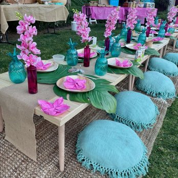 Boho Rattan - Picnic tables and place settings arranged by MJ - Party & Event Planning Near Me Boho Rattan - Picnic tables and place settings arranged by MJ - Party & Event Planning Near Me