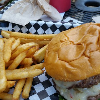 Grinderz - Double cheese burger with fries - Burgers Near Me - Huntington Beach, California