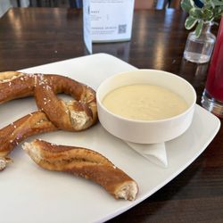 Amaro's Table - Pretzel with cheese, fondue amazing