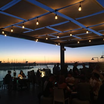 Ballast Point Brewing Long Beach - Summer 16' Upper patio deck at Ballast Point Taste Room - Breweries Near Me - Long Beach, California