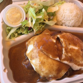 Fatboy's - Loco Moco w/tossed salad n rice - Burgers Near Me - Kailua, Hawaii Fatboy's - Loco Moco w/tossed salad n rice - Burgers Near Me - Kailua, Hawaii