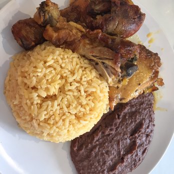 Gran Villa Restaurant - Baked Chicken with Rice and Beans - Salvadoran Near Me - Brooklyn, New York