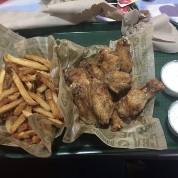 Wingstop - Order of 8 Lemon Pepper Wings with fries and two sides of ranch - Chicken Wings Near Me - Houston, Texas