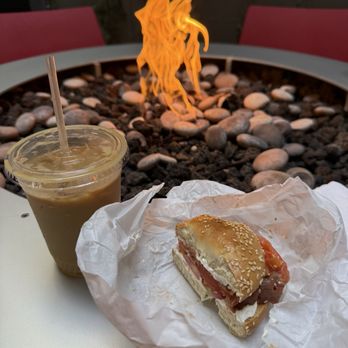 Twisted St. Cafe - Smoked Salmon Bagel with an Iced hazelnut latte - Breakfast & Brunch Near Me - San Francisco, California Twisted St. Cafe - Smoked Salmon Bagel with an Iced hazelnut latte - Breakfast & Brunch Near Me - San Francisco, California
