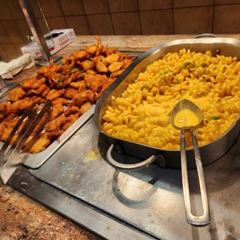 Serrano Buffet - Mac and Cheese is very creamy . Breaded shrimp was good also. - Buffets Near Me - Highland, California Serrano Buffet - Mac and Cheese is very creamy . Breaded shrimp was good also. - Buffets Near Me - Highland, California