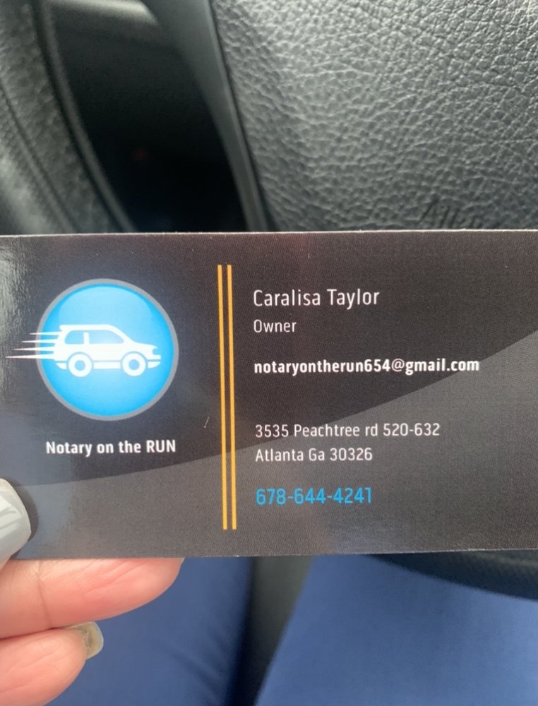 NOTARY ON THE RUN Request a Quote Atlanta, Notaries