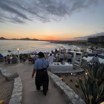 Sunset Monalisa - Stairs down to table - Mediterranean Near Me - Cabo San Lucas, BCS