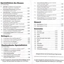 China Imbiss Panda - Speisekarte