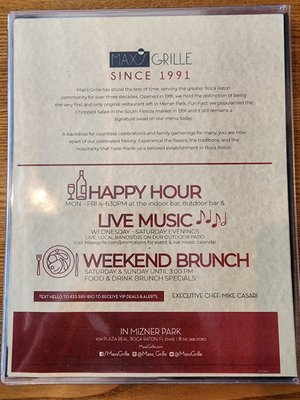 Menu photo 8 Max's Grille Boca Raton, FL