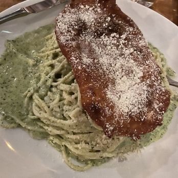 Garbarinos - Spaghetti Pesto Alfredo with crispy chicken - Italian Near Me - East Liberty, Pennsylvania