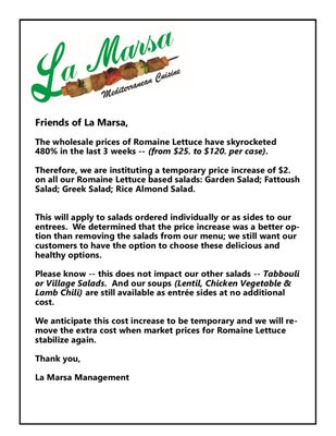 Menu photo 4 La Marsa Waterford Waterford, MI Menu photo 4 La Marsa Waterford Waterford, MI