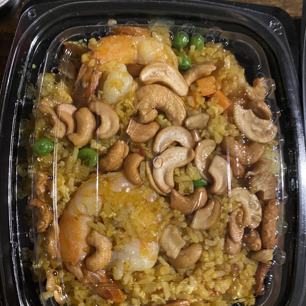 Asian Fusion - Pineapple Fried Rice with shrimp, topped with a number of large, tender shrimp and toasty cashews. Yum! - Asian Fusion Near Me - Fairplay, Colorado Asian Fusion - Pineapple Fried Rice with shrimp, topped with a number of large, tender shrimp and toasty cashews. Yum! - Asian Fusion Near Me - Fairplay, Colorado