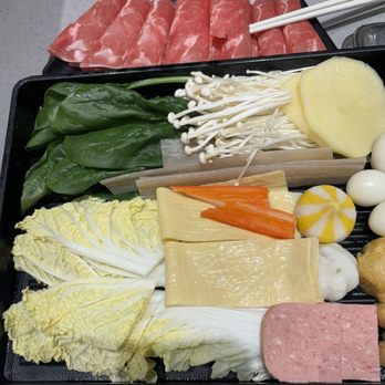 Haidilao Hot Pot - Combo lunch and Lamb was one of the two meats selected. - Chinese Near Me - Markham, Ontario