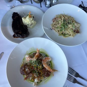 Chart House - NY Strip, Pasta, Peach-Bourbon Glazed Shrimp and Scallops - Seafood Near Me - Portland, Oregon Chart House - NY Strip, Pasta, Peach-Bourbon Glazed Shrimp and Scallops - Seafood Near Me - Portland, Oregon