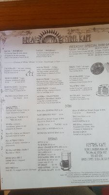 Menu photo 5 Kestrel Cafe Tucson, AZ