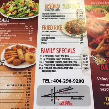 Wing Master - Menu - Chicken Wings Near Me - Stone Mountain, Georgia