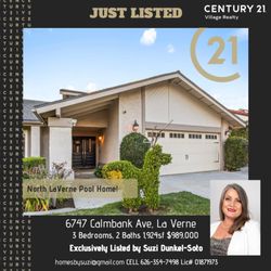 Century 21 Village Realty - $989K North La Verne pool home! 3BD/2BA, mountain views, RV parking. Listed by Suzi Dunkel-Soto, C21 Village Realty. #c21village