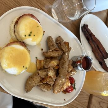 Orange Hill Restaurant & Events - Traditional eggs Benedict with a side of bacon - Steakhouses Near Me - Orange, California Orange Hill Restaurant & Events - Traditional eggs Benedict with a side of bacon - Steakhouses Near Me - Orange, California