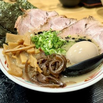 Ramen Akimoto - Black deluxe chicken paitan with pork - so good - Ramen Near Me - Yorba Linda, California Ramen Akimoto - Black deluxe chicken paitan with pork - so good - Ramen Near Me - Yorba Linda, California