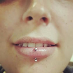 Ascending Lotus Tattoo - Vertical labret
