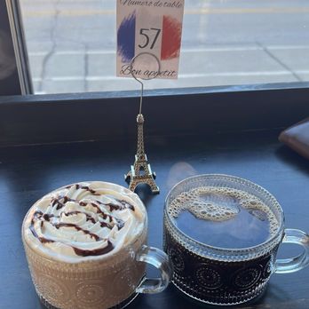 Crepe Bistro & Cafe - Plain black coffee and a hot chocolate mocha. - French Near Me - Green Bay, Wisconsin Crepe Bistro & Cafe - Plain black coffee and a hot chocolate mocha. - French Near Me - Green Bay, Wisconsin
