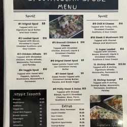 Spectacular Spudz - Menu, pg 1
