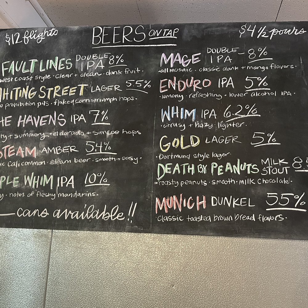 List of beers on tap!