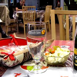Maison de la Culture Arménienne - The start of lunch -- with armenian beer!