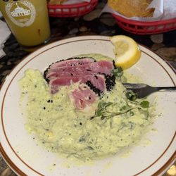 La Cabana Bar & Grill - Pan seared Ahi Tuna with zucchini and corn purée