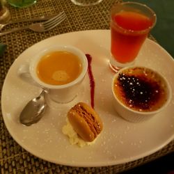 Paysanne Restaurant - Cafe garland ..creme brulee, berry jelly, macaroni and expresso