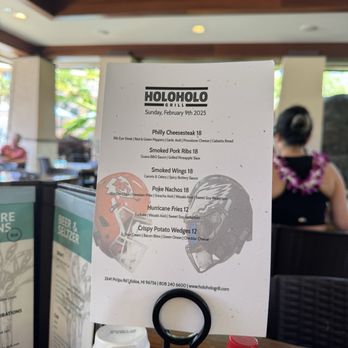 Holoholo Grill - Super Bowl special menu - Hawaiian Near Me - Koloa, Hawaii